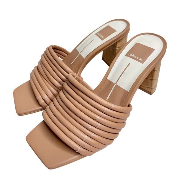 Dolce Vita Shoes - Dolce Vita Sandals Size 7 Beige Square Toe Block Heel